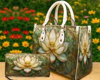 Conjunto de bolso y cartera de loto ámbar personalizado, monedero con mandala y nombre personalizado, bolso de mano con geometría sagrada, regalo bohemio para amantes del yoga y la meditación.