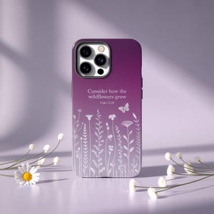 Christian Phone Case, Bible Verse Phone Case for iPhone 16 15 14 13 12 11 X XR Plus Pro Max, Samsung, Pixel Religious Christian Gift for her