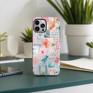 Beachy Blue Coquette Coastal Collage Preppy Cute Aesthetic Case, Summer Vibes Phone Case