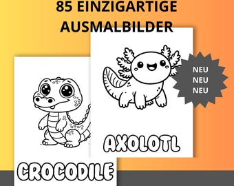 85 Coloring Pages for Kids – Animals & Toys | Coloring Page Bundle to Print | Instant Download