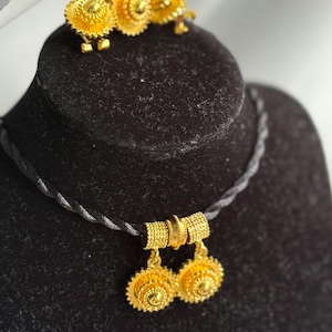 traditional habesha Ethiopian Eritrean gold jewelry set