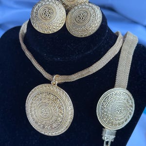Ethiopian habesha Eritrean gold jewelry set necklace bracelet ring and earrings middle eastern style