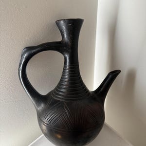 authentic traditional Ethiopian Coffee Jebena Pot African antiques clay pots cultural East African design