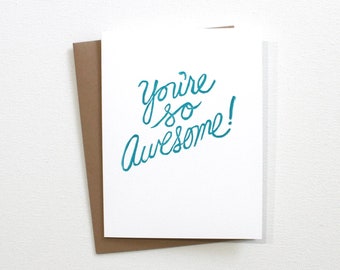 You're awesome card, Encouragement cards, Friendship card, Positivity card, You're doing great, Congratulations, Uplifting, Motivational