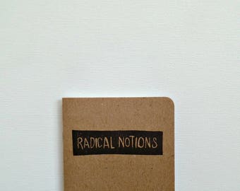 Radical Notions small notebook, Feminist notebook, Strong women pocket notebook, Activism writer gift, Blank notebook, Resistance, Activist