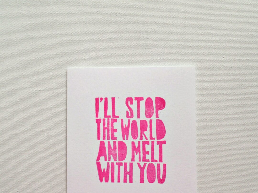 I'll Stop the World and Melt With You, Wedding Card for Bride - Ill Stop The World And Melt With You Movie