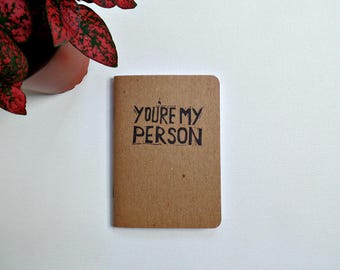 You're my person gift, Grey's Anatomy notebook, Best friend, Favorite person, Meredith and Christina BFF gifts, Small gifts for her