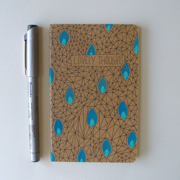 moleskine notebook - lovely thoughts, hand painted, illustrated, pocket notebook