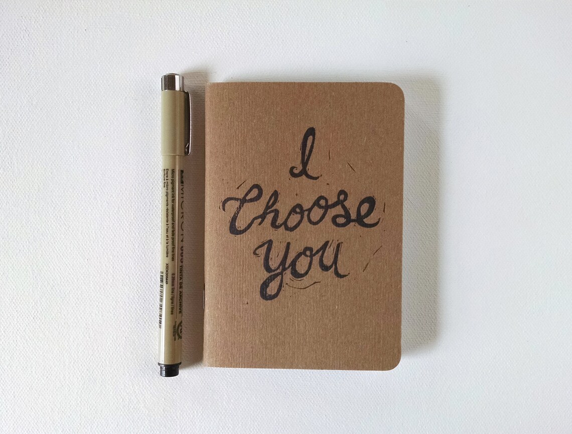 I Choose You Wedding Vow Book Hand Printed Vow Books Vows