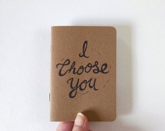 I Choose You Wedding Vow Book, Hand Printed Vow Books, Vows Booklet, Wedding Vow Books Rustic, Small Vow Book, Vow Keepsake