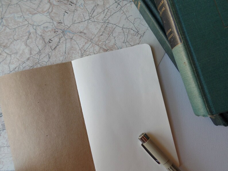 Pocket travelers notebook, Adventure journal, Travel notebook, Mountains notebook, Nature lover gift, Moleskine hand painted small notebook image 5