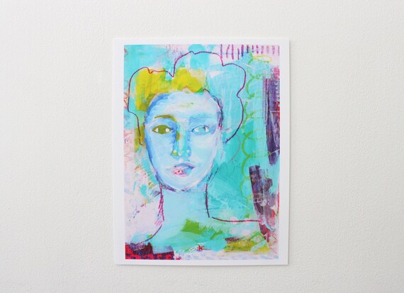 Woman art print, Fine art print, Abstract woman wall art, Figurative modern art, Female portrait art, Eclectic art prints, Aesthetic