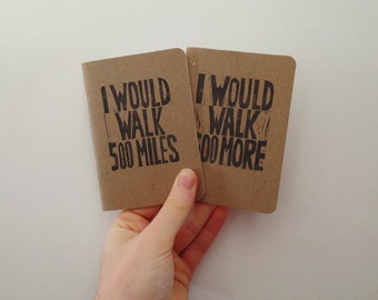 Wedding vow book, Vow Books, I would walk 500 miles song lyrics booklets, Long distance Boyfriend gift, Romantic gifts for him Cute notebook