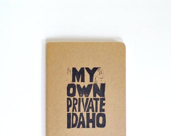 My own private Idaho moleskine notebook, Cult Movie quote journal, Pop culture, B52s song lyrics notebook, River Phoenix, Keanu Reeves