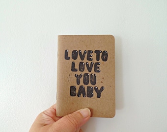 Love to love you baby, Donna Summer disco queen, Small gifts for him, Cute boyfriend gift, Wedding vow book, 70s Music notebook, Retro music