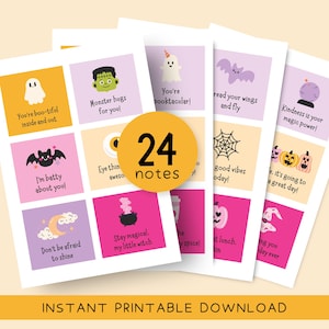 Halloween Lunchbox Notes for Kids, Halloween Lunch Box Notes, Lunchbox Love Positive Affirmation Cards, Fall Lunchbox Notes