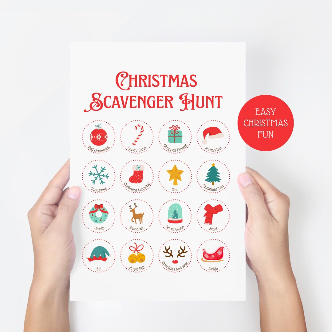 Christmas Scavenger Hunt for Kids | Indoor and Outdoor Scavenger Hunt ...