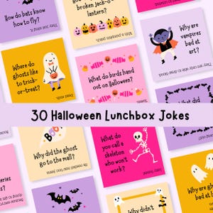Halloween Jokes Lunchbox Notes for Kids | Fall Lunchbox Joke Cards | Halloween Riddles and Puns Kids Lunch Notes Digital Download