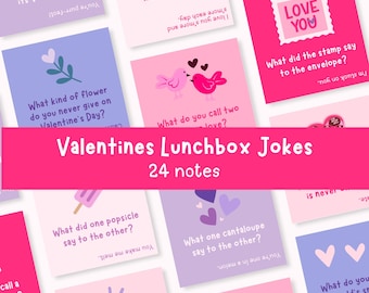 Valentines Lunchbox Jokes for Kids | Valentine's Riddles and Puns Kids Lunch Notes | School Lunch Joke Cards Digital Download