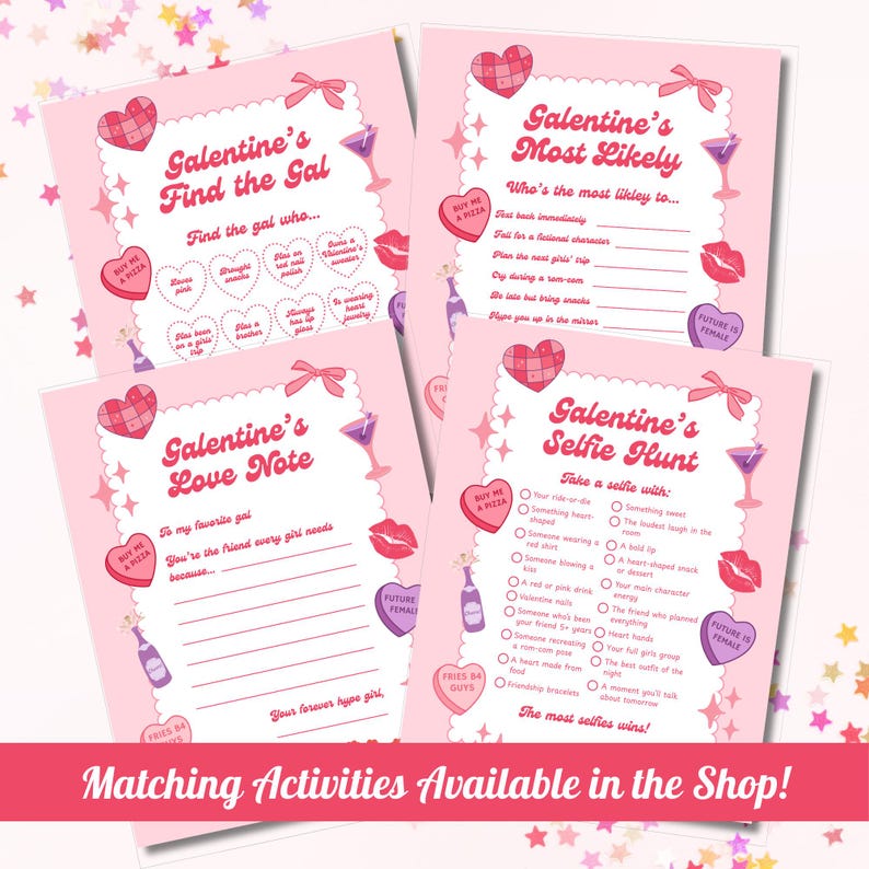 Galentine's Selfie Hunt Party Game | Galentines Day Photo Scavenger Hunt Printable | Valentines Girls Night Activity Digital Download image 6