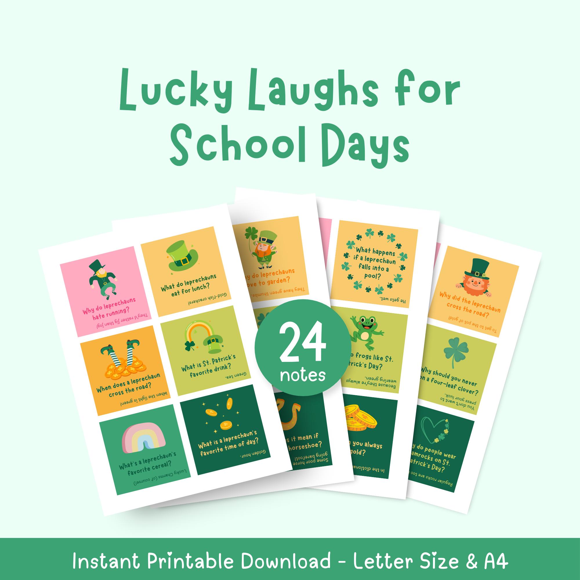 St Patricks Day Lunchbox Jokes | March Daily Jokes for Kids Lunch Notes ...