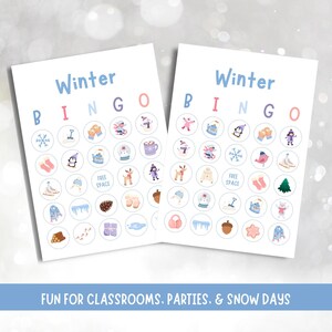 Winter Bingo Game for Kids | Winter Party Game Classroom Activity ...