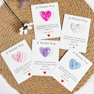 Pocket Crystal Cards, Pocket Hug Crystal, heart crystal gift, gift for friend and more cute pocket hug small gift always with you Pocket hug