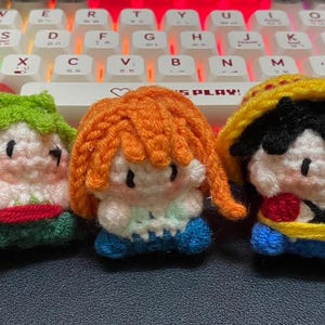 Mini Crochet Straw Hat Pirates Series - One piece Amigurumi (Keychain)
