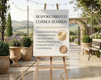Custom UV Printed Correx Board Signage, Waterproof Business Advertising Display, Event Decor