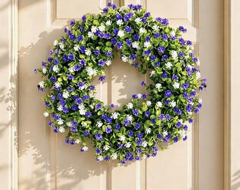 Wildflower Wreath for Front Door, Colorful Summer Wreath Decor, Boho Floral Wreath, Farmhouse Style, Wedding Backdrop, Housewarming Gift