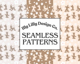 Neutral Mouse Fab Five Character Daisy Seamless Repeat Pattern, Magic, Kingdom, Park Bag, Magic Fabric, Cute Sublimation