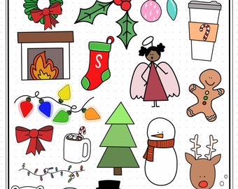 Instant Download Holiday Theme Directed Drawing How To Draw 18 Holiday Items for Kids