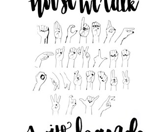 In This House We Talk With Our Hands ASL Chart Sign Language Alphabet Printable