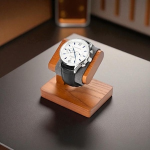 Handmade Wooden Watch Stand: Solid Wood Minimalist Display