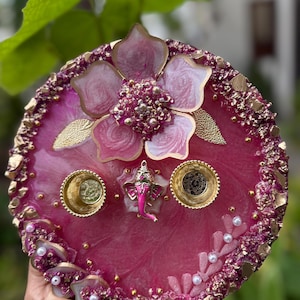 3D Flower Resin Pooja Thali