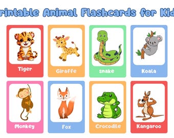 Animal Flashcards: Wild & Farm Animals, Preschool Learning (PDF Download)