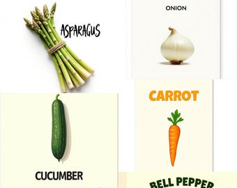 10 Vegetable Flashcards for Kids