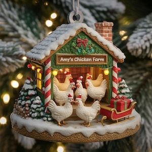 Benutzerdefinierte 2D Holzverzierung, personalisierte Weihnachtsgeburtstagsgeschenke für Frauen, Männer, Hühnerhofverzierungen 2025, hölzerner Hühnerstall