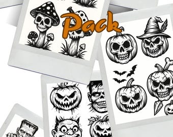Halloween Tattoo Stencils | 50+ Flash Designs (Digital Download)
