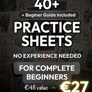 Tattoo Linework Practice Sheets Bundle | Beginner Tattoo Guide | Fake Skin Training (PDF)
