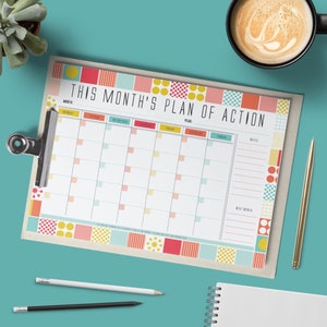 Printable Monthly Planner, To Do List, Family Planner, DIY Organiser, Business Planner, Productivity Planner, Appointment Tracker, Calendar