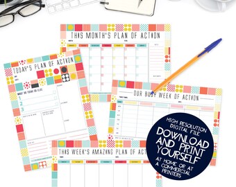 Printable Planner Pack, Daily Planner, Weekly Planner, Monthly Planner, Personal Planner, Family Organiser