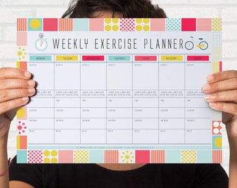 Printable Fitness Organiser,  Gym Diary, Weekly Exercise Planner, Printable Habit Tracker, Workout Tracker,