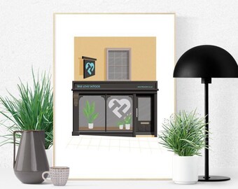 Personalisiertes Business Building Portrait, Personalisierter Shop Druck, Geschäftsort Illustration, Cafe, Pub, Restaurant, Boss Geschenk, Geschenk für Chef