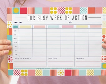 printable family planner diy organiser rainbow nature etsy weekly organiser