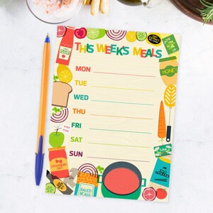 Printable Menu Weekly Food Planner Food Cooking Illustrations