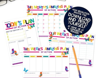 Printable Planning Pack, Day Planner, Week Planner, Month Organiser, Family Planner, To Do List