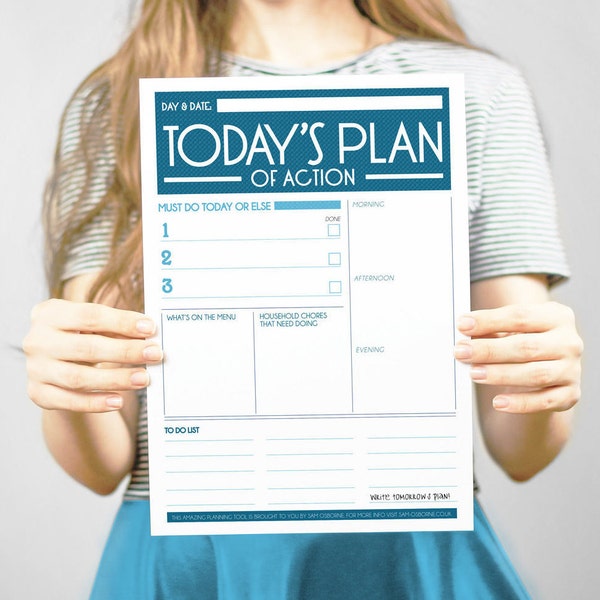 Printable Daily Productivity Planner, To Do List, Printable Planner, Daily Schedule, Productivity Planner, Family Planner, Daily Student