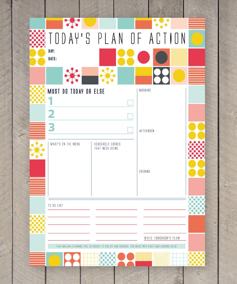 Printable Day Planner, Daily Organiser, Family Calendar, Appointment Scheduler, Business Planner, Printable Worksheet, Printable To Do List image 2