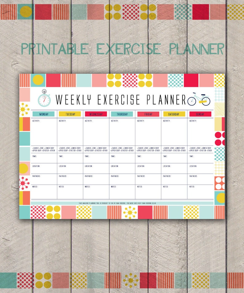 Printable Fitness Organiser, Gym Diary, Weekly Exercise Planner, Printable Habit Tracker, Workout Tracker, image 2